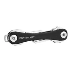 KeySmart Compact 8 Keys Multi-Accessory Leather Key Holder - Black