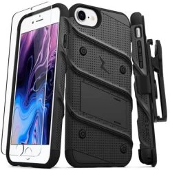 Zizo Bolt Series IPhone SE 2020 Tough Case & Belt Clip - Black