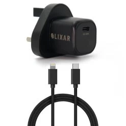 Olixar 20W Fast Mains Charger & USB To Lightning 1.5m Cable - Black