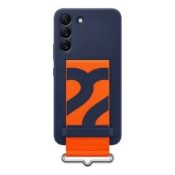 Official Samsung Silicone With Strap Navy Case - For Samsung Galaxy S22 Plus