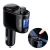 Baseus Bluetooth Android And IPhone FM Transmitter Car Charger - Black