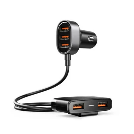 Joyroom 6.2A Smart Car Charger With 5 USB Ports - Black