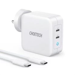 Choetech 100W USB-C Dual GaN Charger With 1.8M USB-C Cable - White
