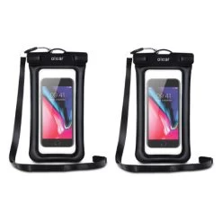 Olixar 2 Pack Universal Waterproof Phone Pouch With Lanyard For Smartphones - Black