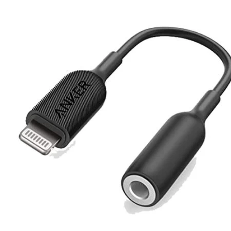 Anker Black 3.5 Mm Jack To Lightning Audio Adapter