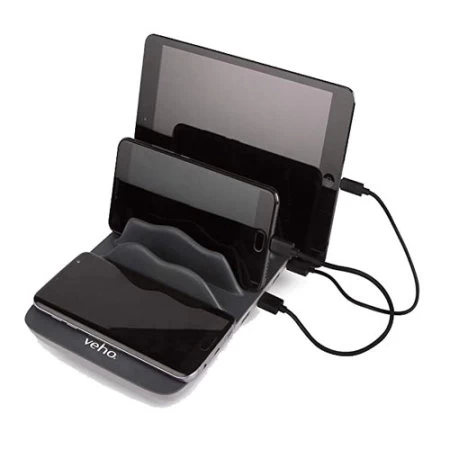 Veho 4 Port USB Charger Hub With Built-In Qi Wireless Charger Mat