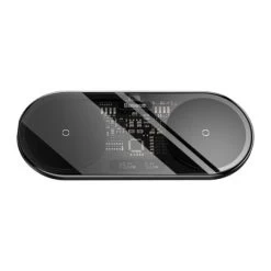 Baseus 20W Black Digital LED Display Dual Wireless Charger Pad