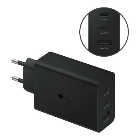 Official Samsung Trio 65W European Travel Charger With 2 USB-C And 1 USB-A Port