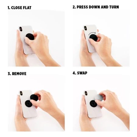 PopSockets PopSocket Universal 2-in-1 Stand & Grip - Black - Image 2