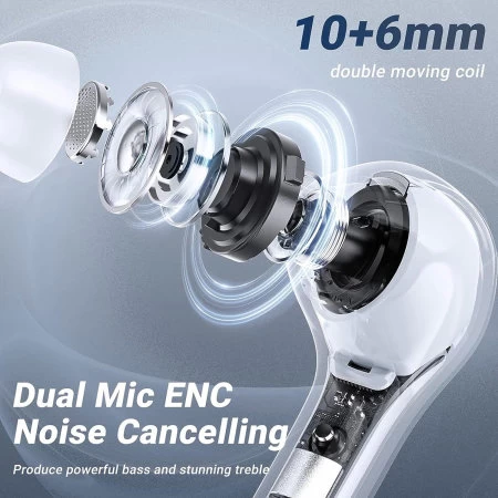 Acefast TWS Wireless Clear Bluetooth Earphones With Digital Display - Image 3