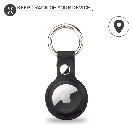 Olixar Genuine Leather 4 Pack Apple AirTags Keyring Case With Solid Back - Image 3