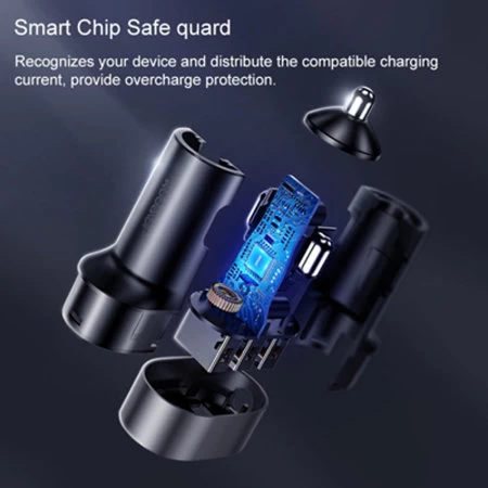 Joyroom 6.2A Smart Car Charger With 5 USB Ports - Black - Image 4