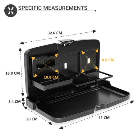 Olixar Headrest Mounted Multifunctional Food & Drink Storage Tray For Cars - Image 4