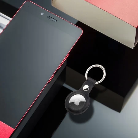 Olixar Genuine Leather 4 Pack Apple AirTags Keyring Case With Solid Back - Image 4