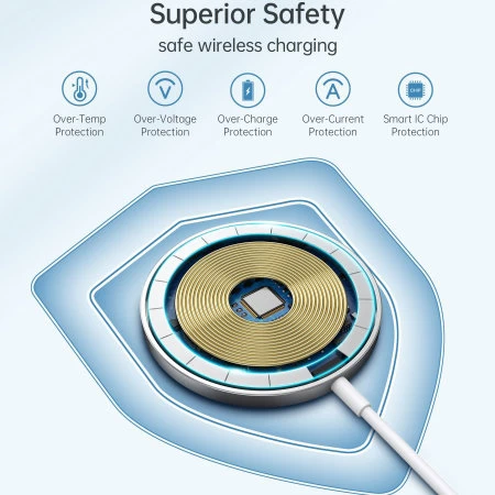 Choetech MagSafe Compatible Magnetic 15W Fast Wireless Charger - White - Image 4