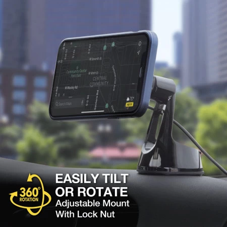 Scosche MagicMount Pro Charge5 Windscreen And Dash MagSafe Compatible Black Car Phone Mount - Image 4