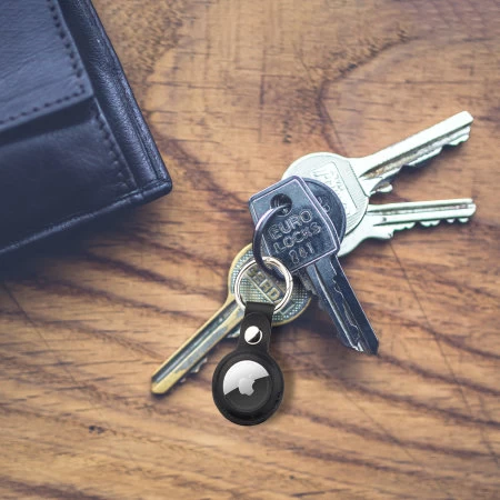 Olixar Genuine Leather 4 Pack Apple AirTags Keyring Case With Solid Back - Image 5