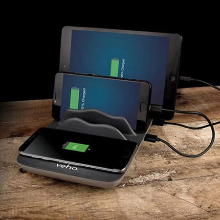 Veho 4 Port USB Charger Hub With Built-In Qi Wireless Charger Mat - Image 6