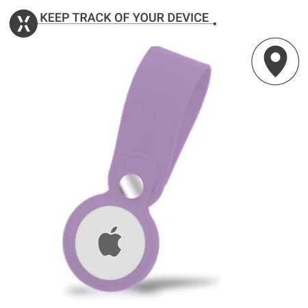 Official Apple AirTag And Olixar Soft Silicone Purple Luggage Loop - Image 6