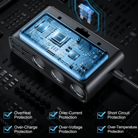 Joyroom 9 In 1 154W Car Charger With Power Delivery And 1m Cable - Black - Image 6