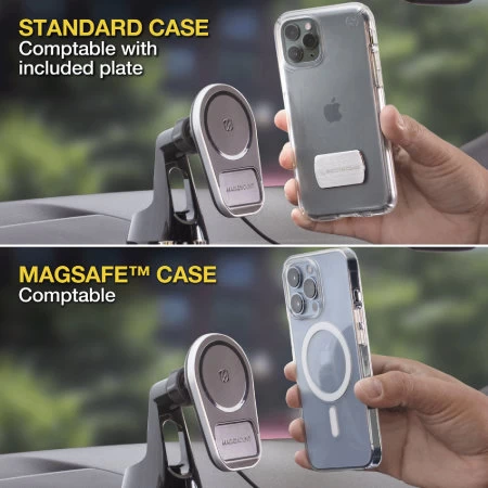 Scosche MagicMount Pro Charge5 Windscreen And Dash MagSafe Compatible Black Car Phone Mount - Image 6